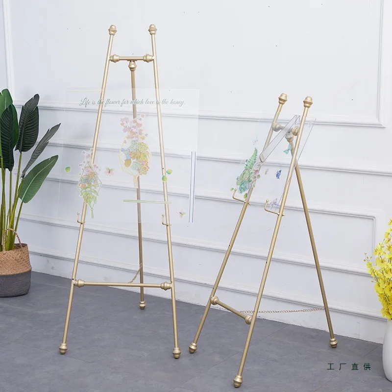 light luxury wedding welcome photo display stand sales department advertising iron easel metal photo frame frame floor
