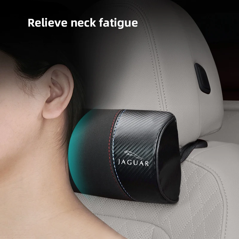 سيارة مسند الرأس الجلد المدبوغ السيارات العظام حماية الرقبة اكسسوارات ل جاكوار X S F XF XE XJ XK XEL XFL XJL XJ6 XJS XKR XFR F-نوع F-Pace