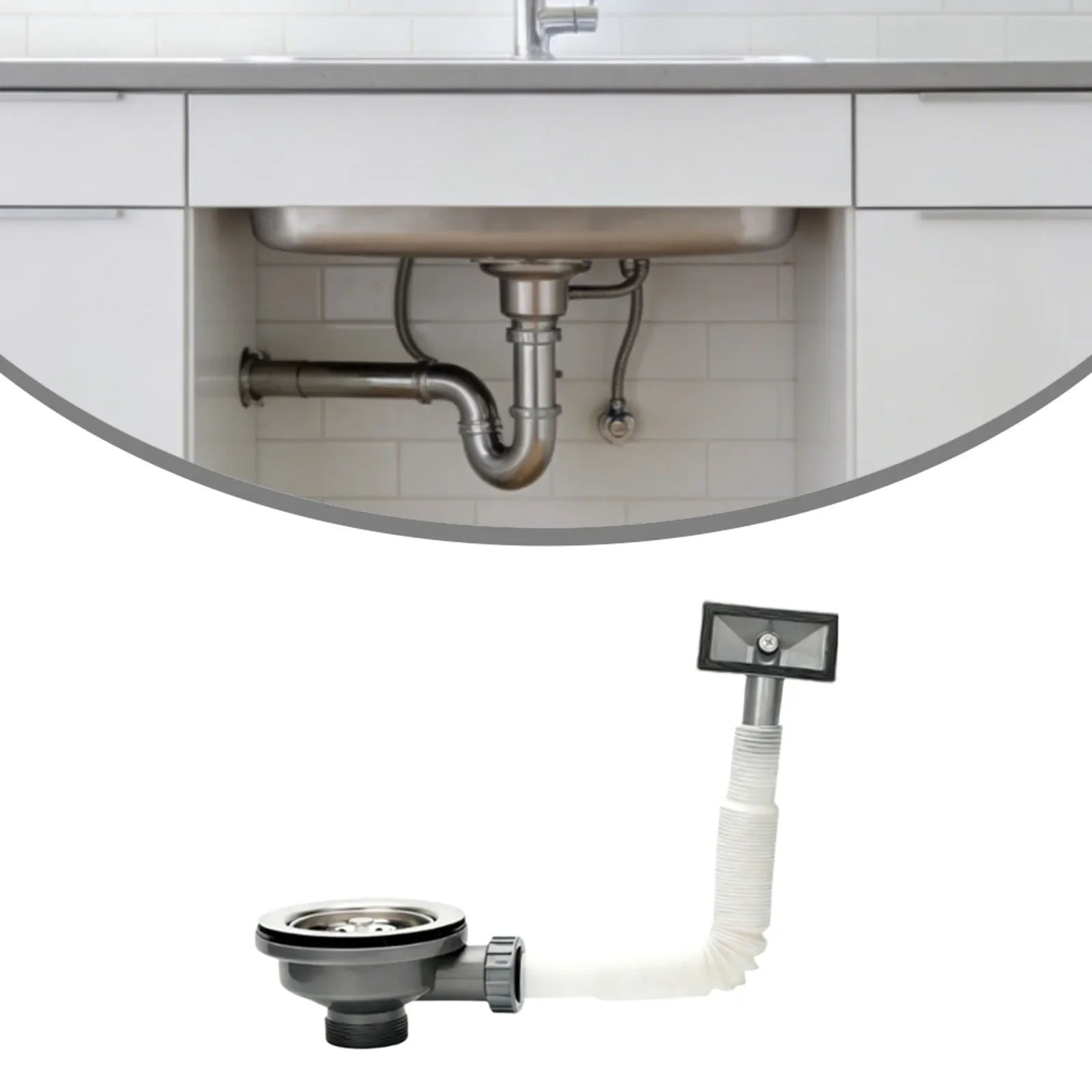 Stainless Steel Kitchen Sink Strainer: 110/114MM Drain Hose For Kitchen Home Improvement Household Accessories