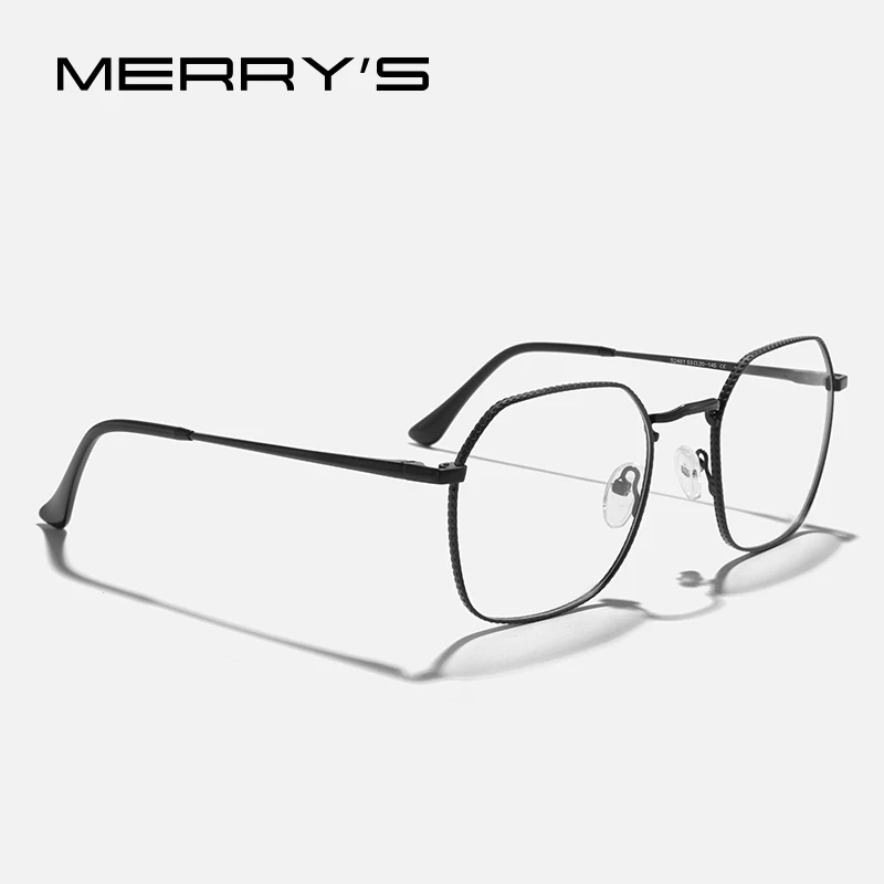 MERRYS DESIGN Titanium Alloy Glasses Frame Men Retro Polygon Prescription Eyeglasses Women Myopia Optical Eyewear S2461