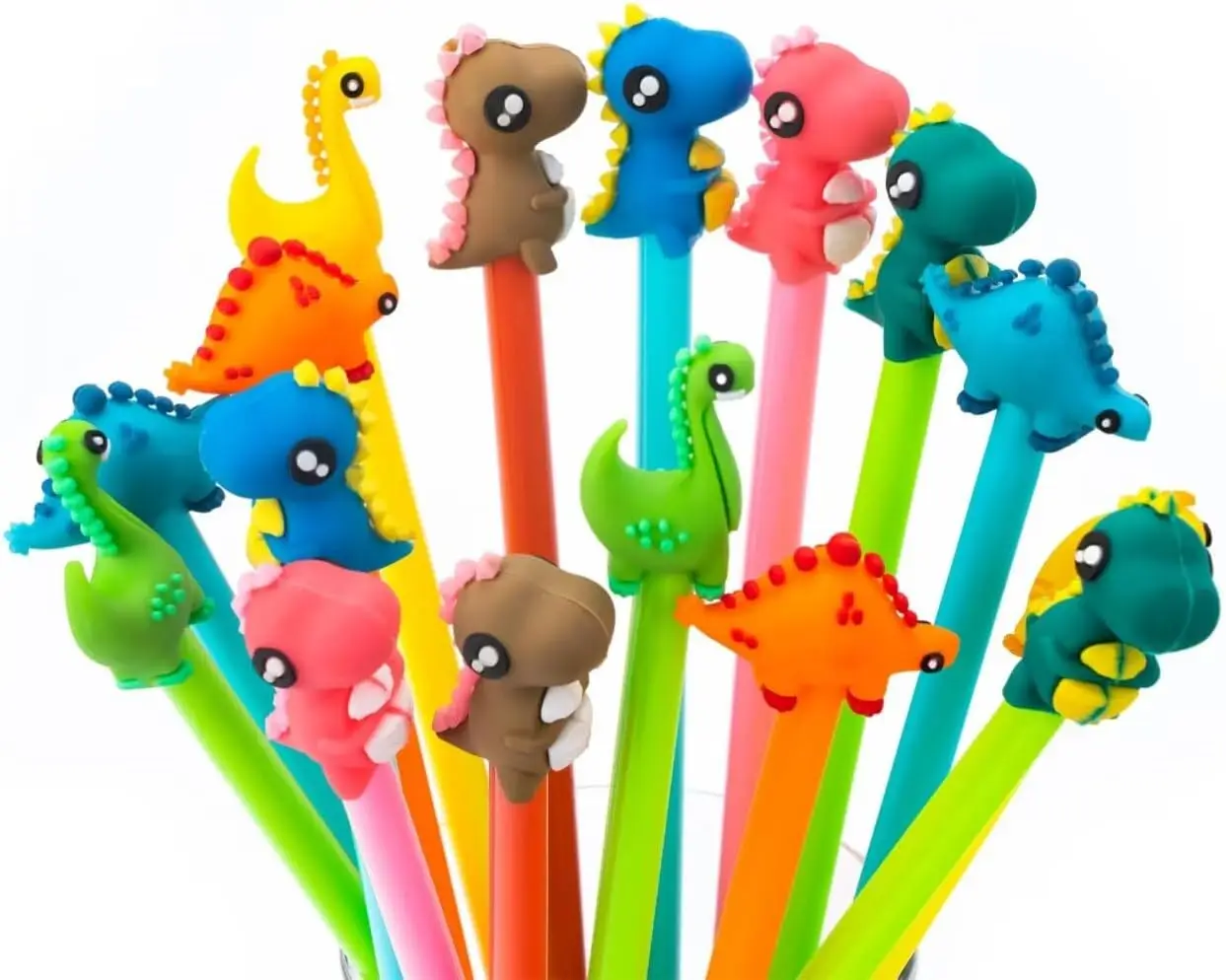 48 Pcs Cute Dinosaur Gel Ink Pens Set Cartoon Fun Kawaii Writing Gel Pens for Kids Office School Supplies Back To School