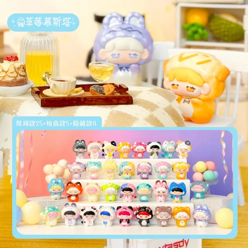 الفراولة موسيتا ميكا بيجامة سلسلة الحفلات صندوق أعمى حقيقي لطيف ميكا زخرفة العصرية اللعب صندوق غامض عيد الميلاد مفاجأة هدية #1