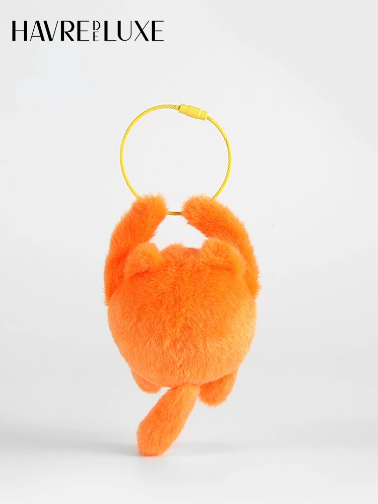 Social Fear Small Orange Cat Bag Pendant Funny Couple Doll Backpack Ornaments Cute Car Key Chain