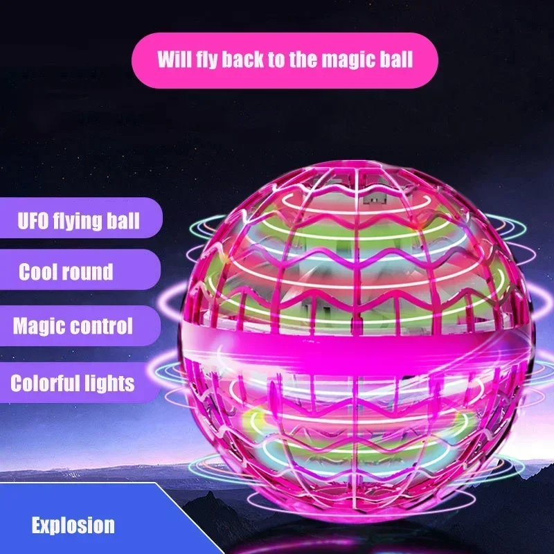 Original Product Fly Ball Hover Ball LED Light Rotating Fly Ball Toy Flying Drone 2024 Indoor and Outdoor Children\'s Gift