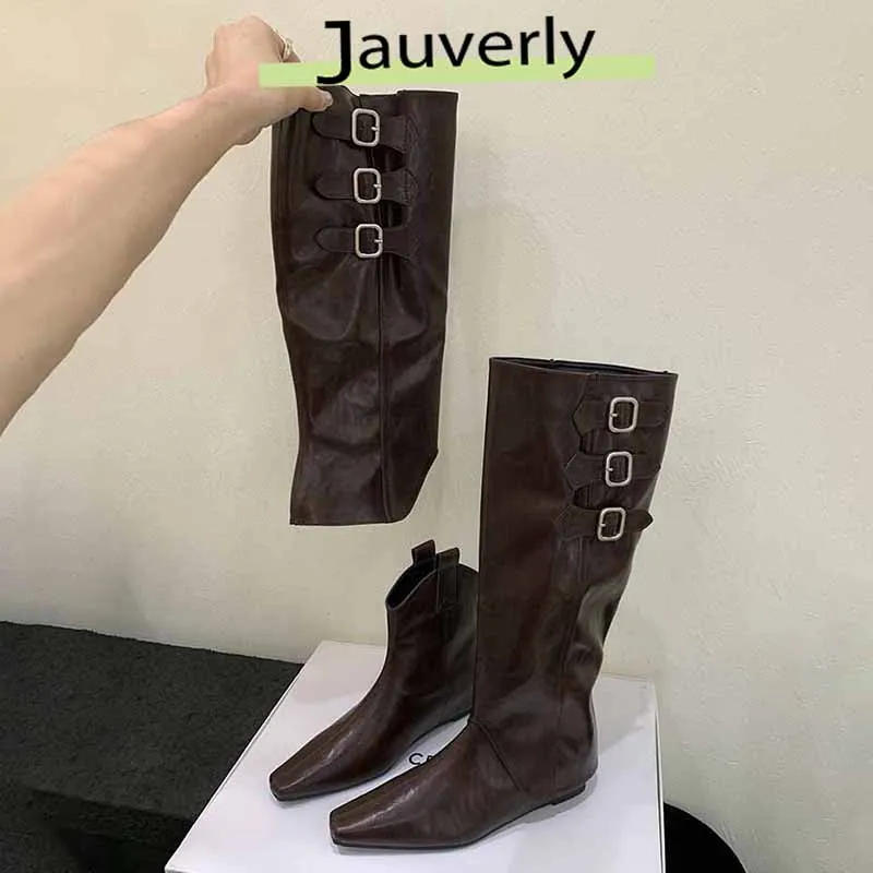 

Женская обувь 2025 года. Новые женские ботинки-двойки со увеличенными рукавами. Съемные брюки и длинные сапоги. Коричневые длинные сапоги.