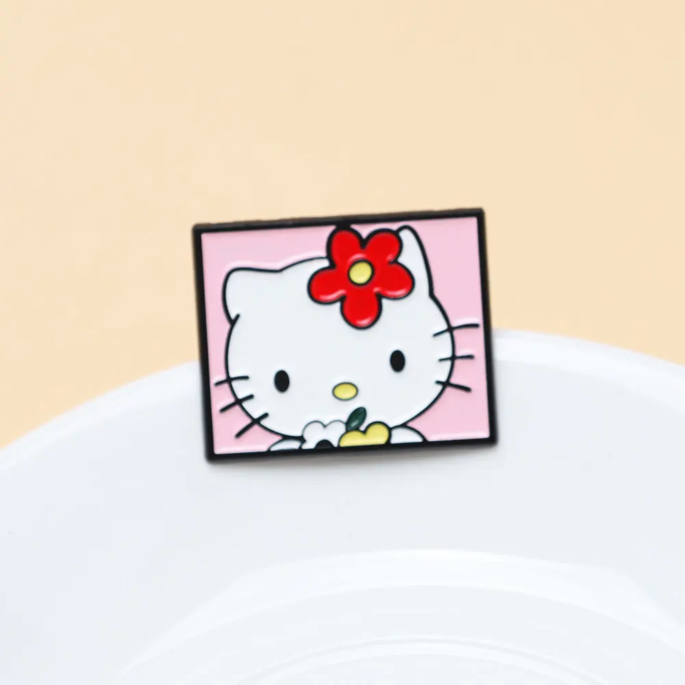 5 個漫画かわいいキティ動物エナメルピン女の子女性のブローチラペルピンバックパック用金属バッジジュエリーアクセサリー