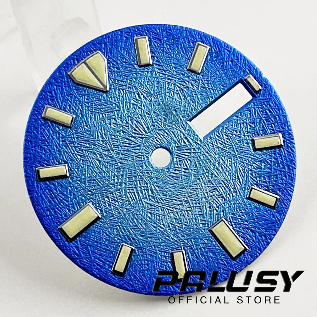 NH36 29mm quadrante dell'orologio blu verde luminoso per parti di ricambio del movimento NH36 Fit 3 in punto 3.8 in punto corona