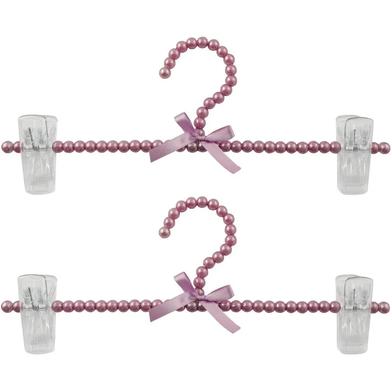 

Black Artificial Pearl Hangers 1/2pcs Bowknot Clothes Rack Pearl Plastic Bowknot Clothes Rack Pearl Pants Hangers for Trousers