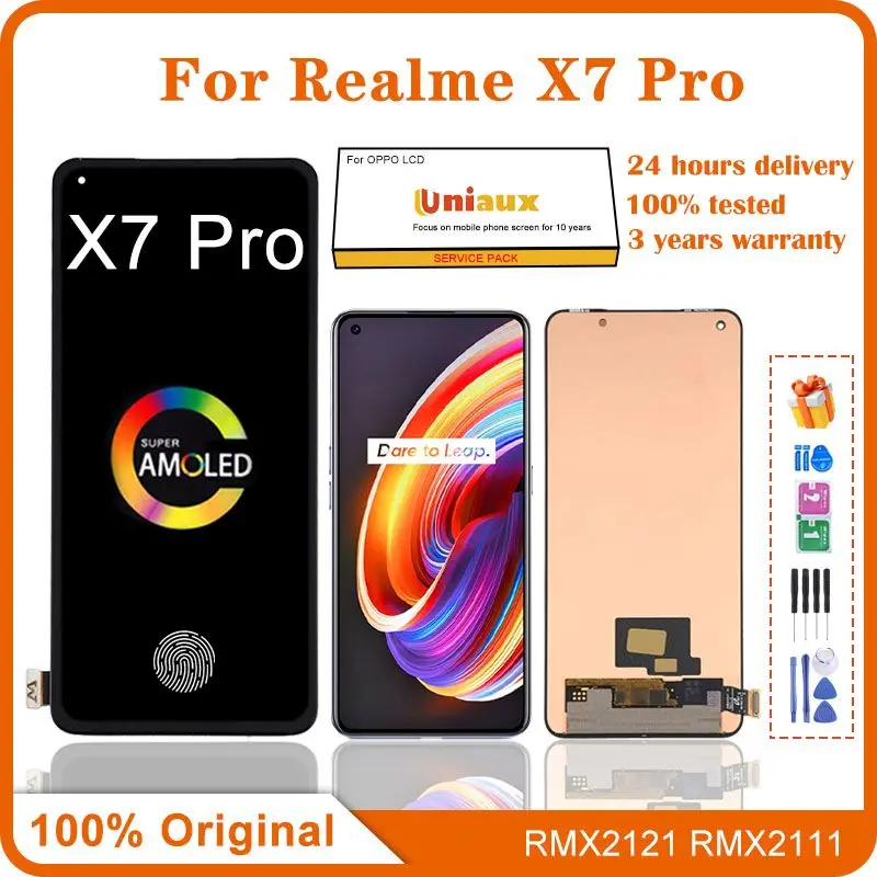 

6.5"Original AMOLED For OPPO Realme X7 Pro 5G RMX2121 RMX2111 LCD Display Touch Screen Digiziter For Realme X7 Pro LCD Screen