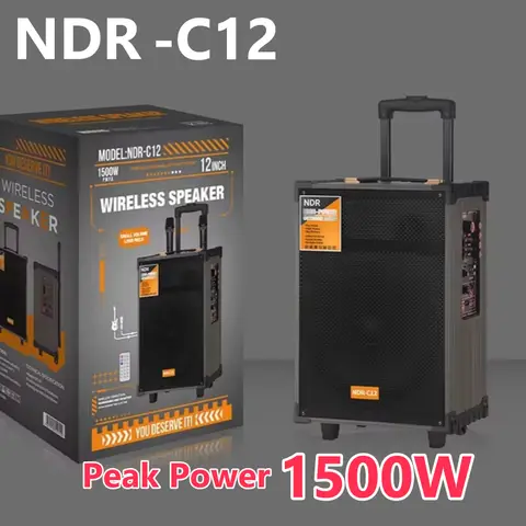 Altavoz Bluetooth inalámbrico de alta potencia, 8 pulgadas, 12 pulgadas, pico de bocina grande de 1000W, micrófono Dual inalámbrico portátil, adecuado para Karaoke en casa