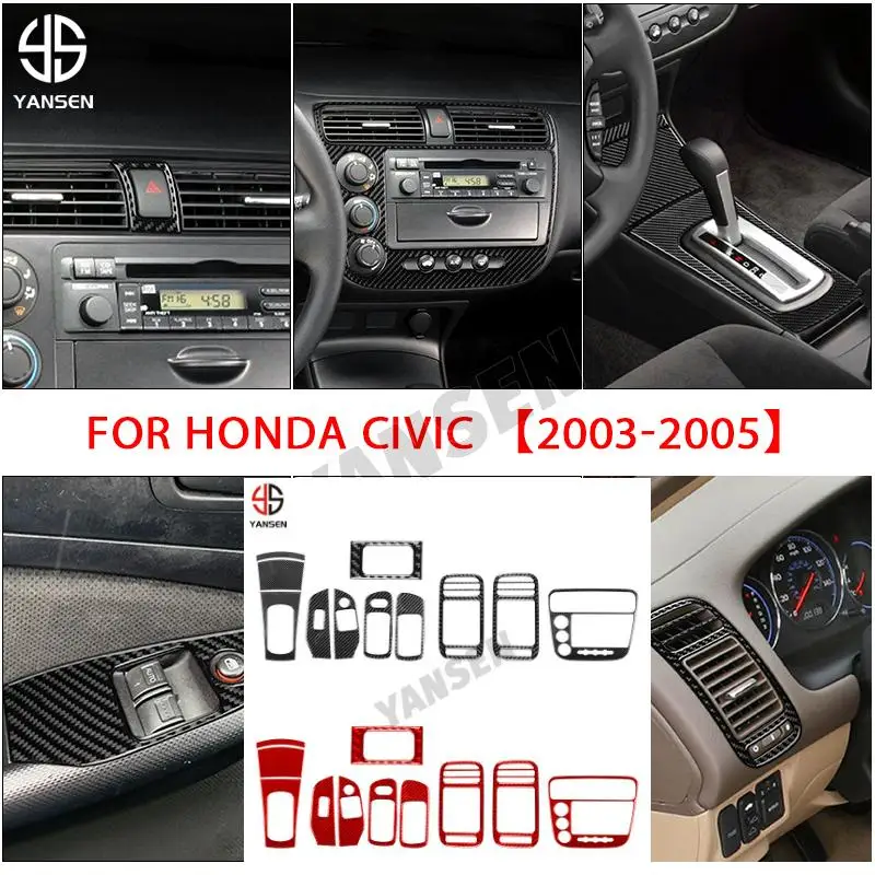 

Углеродное волокно для Honda Civic 2001-2005, центральная консоль, держатель для чашки с водой, панель, накладка, декоративная наклейка