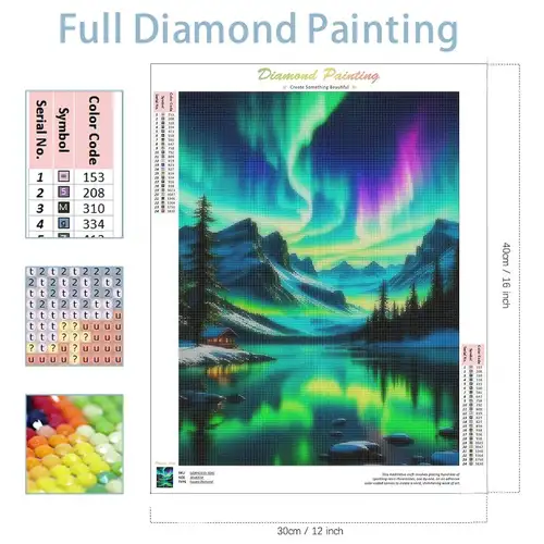 GATYZTORY 5D DIY Diamond Painting Kit, Aurora Northern Lights Landscape Diamond Embroidery Art, Mosaic Canvas for Home Wall Deco - Image 2