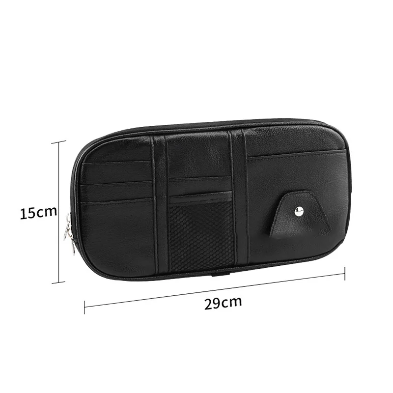 Car Sun Visor Organizer Multi-pocket Zipper Auto Truck SUV Storage Pouch Bills Pen Card Glasses Holder Car Accessories Gadget