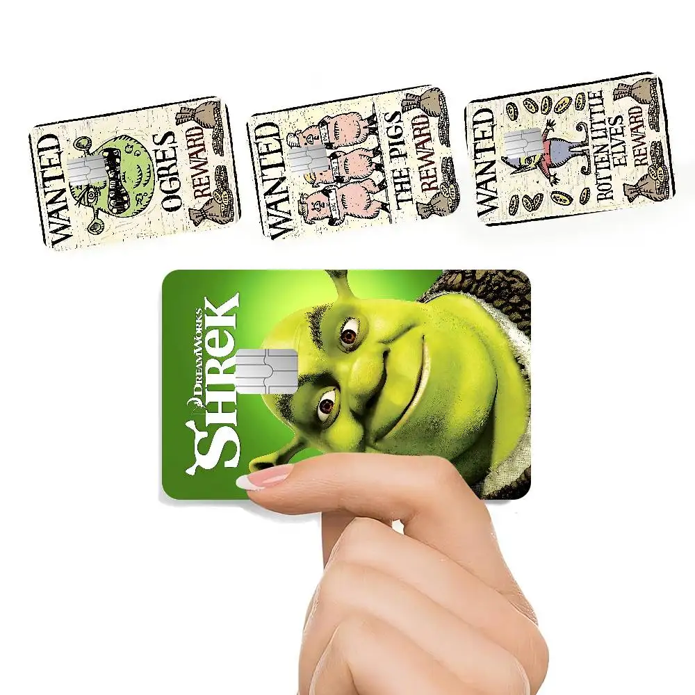 شريط لاصق من الجلد لفيلم S-Shrek 2 باللون الذهبي والفضي والأسود غير اللامع لبطاقة الخصم الائتماني للبنك