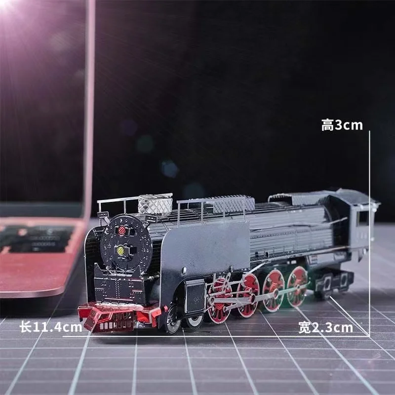 Mfuny Colorful 844 Steam Locomotive Head All-Metal Stainless Steel DIY Assembly Model 3D Mini Stereo Puzzle