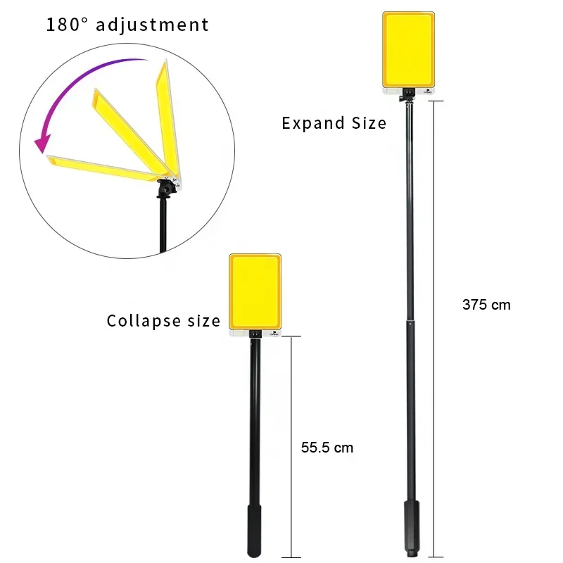 outdoor multi-function Dual color Lamp board remote control Adjustable Lighting Telescopic Fishing Rod Camping Light