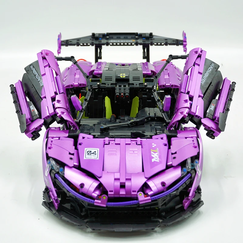 Guly 10617 Technical Purple Plating MOC Super Sprots Car Model Building Blocks Bricks DIY Puzzle Toys Birthday Christmas Gifts