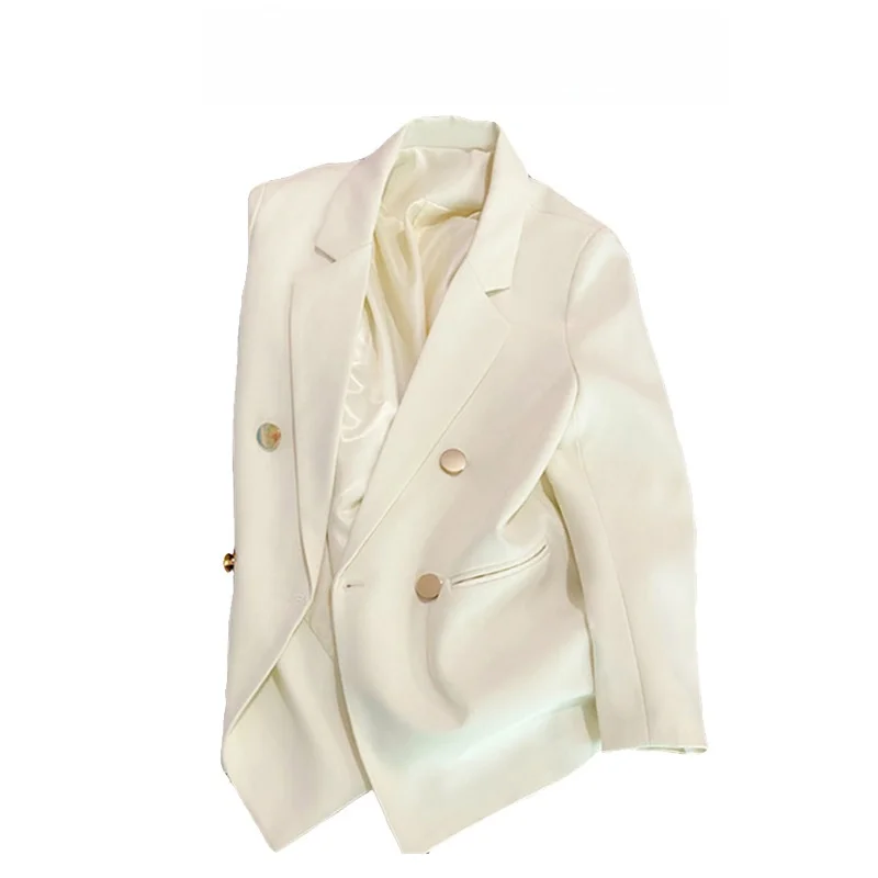 

Осень 2023: Женский свободный пиджак прямого кроя в корейском стиле, повседневный, модный, из полиэстера, стандартной толщины