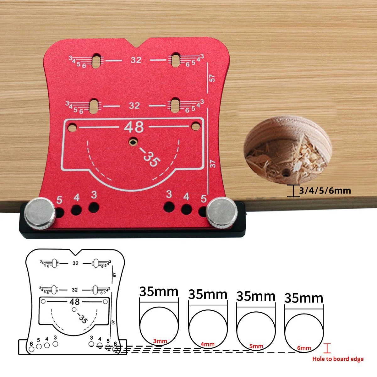 35mm Woodworking Hinge Hole Opener Punch Tool,Punch Locator And Limiting Frame,Quick And Precise Drilling And Mounting Of Hinges