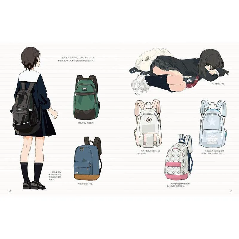 Anime JK High School Girls Art Book Uniform Illustration Guide Reference Clothing Folds Drawing Tutorial Japanese-style Kumai