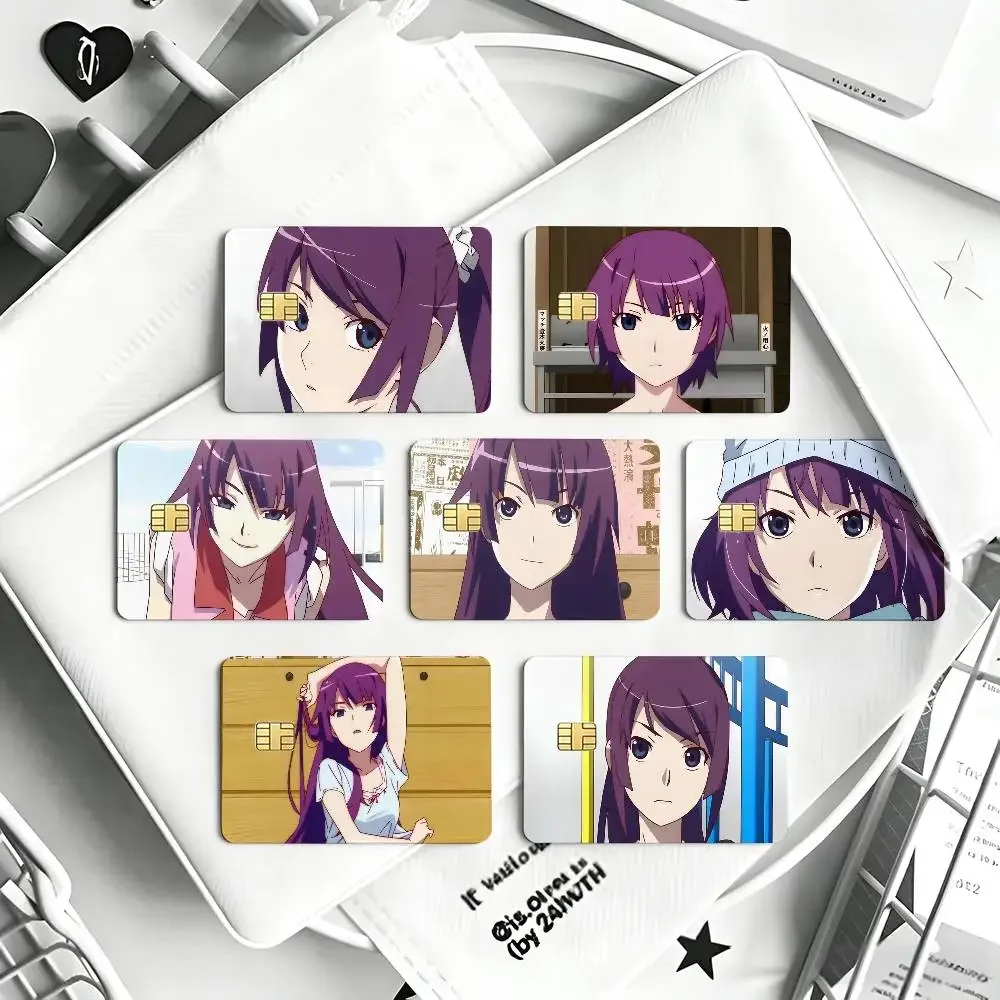 Hitagi Senjougahara Bakemonogatari Card Sticker 4Pcs Credit Card Skin Anti Scratch Bank Debit Card Decal