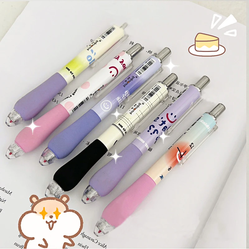 4Pcs 6Pcs/Set Smile Series Gel Pens 0.5mm Gel Ink Pen For Students High Quality Quick Drying Writting Pen School Office Supplies