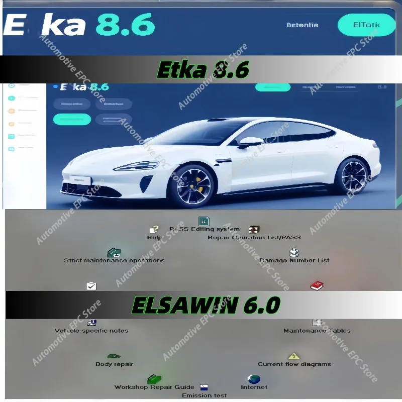 

ELSAWIN 6.0 + ETKA 8.6 Программное обеспечение для обслуживания транспортных средств — каталог электронных деталей для VW, Audi, Seat, Skoda | Последняя версия