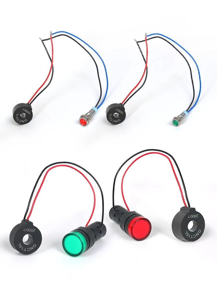 Indicateur de courant LED, indicateur de puissance, lumière d'alarme, détection de courant AC, avertissement de surveillance, signal lumineux, transformateur de courant