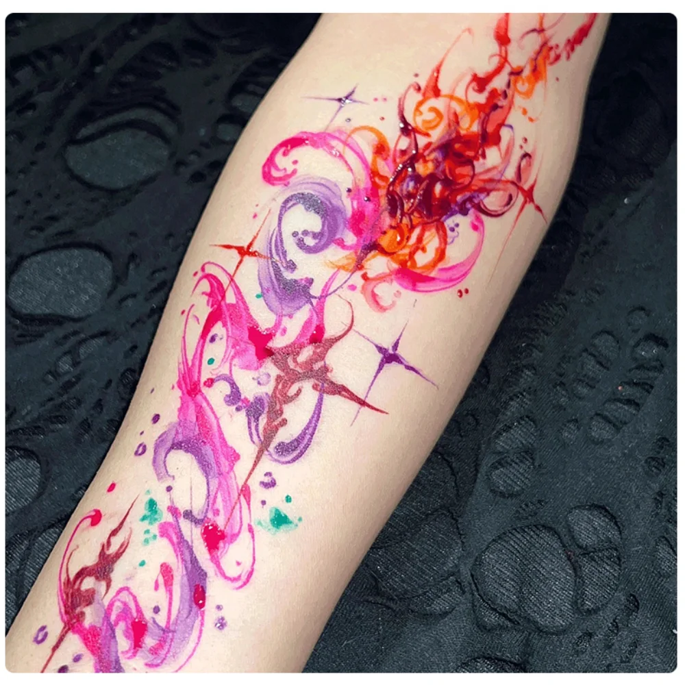 Tatuagem temporária multicolorida pintura corporal cones de henna fácil de limpar creme de arte para arte corporal diy pintura traje evento