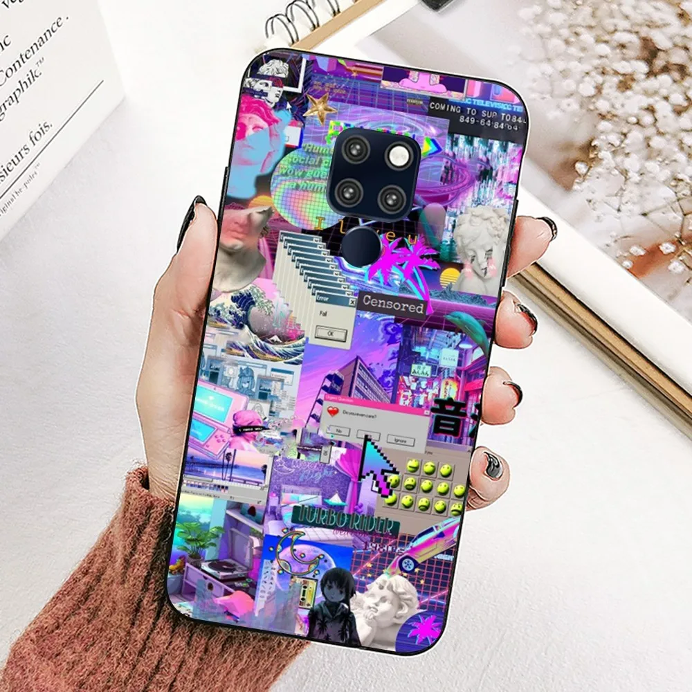 Vaporwave Glitch Anime Phone Case For Huawei Mate 10 20 30 40 50 lite pro Nova 3 3i 5 6 SE 7 pro 7SE