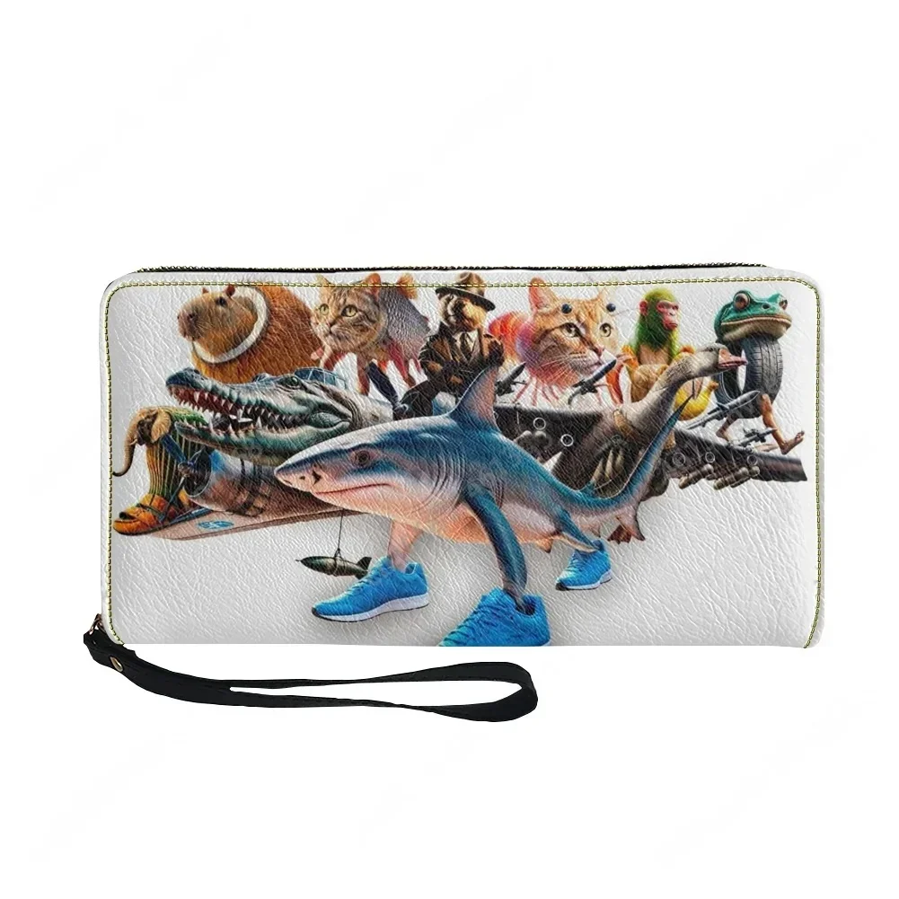 Abstract Italian Brainrot AI Custom Purse Mens Womens Teenagers Zipper Long Wallets Double Print  Portable Wallet Gift Bag