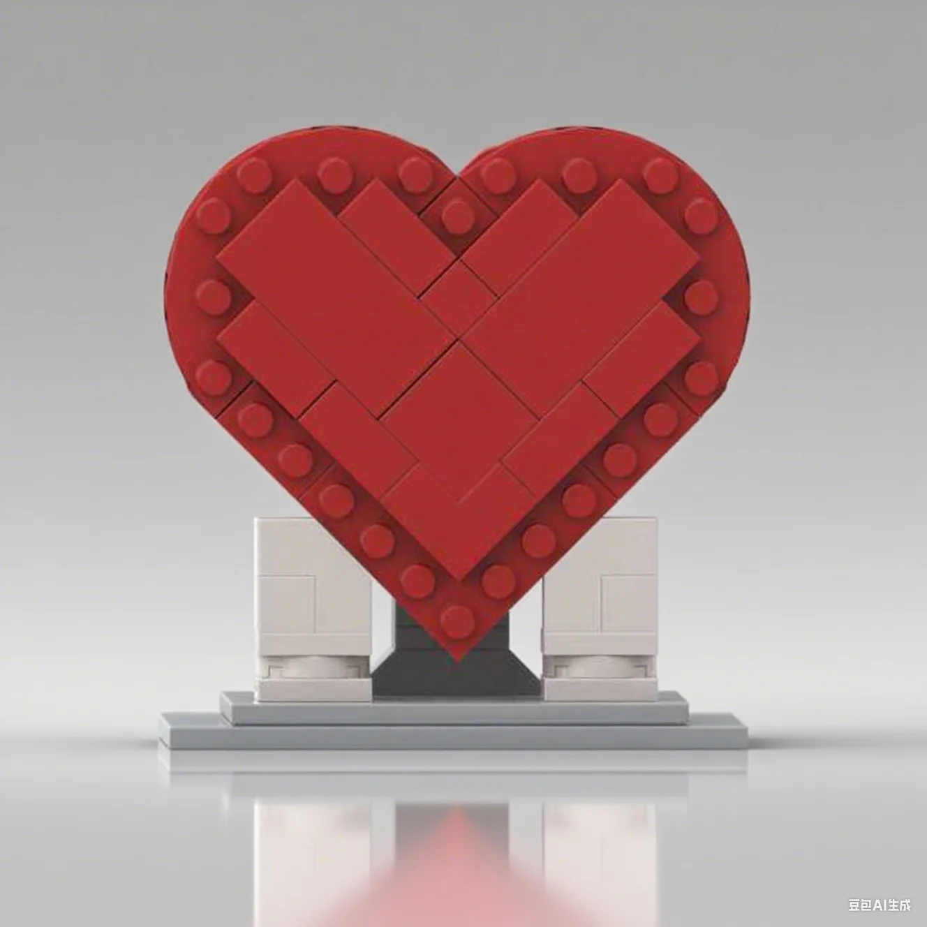 

Ручное красное сердце MOC, модель сборки, строительные блоки, прыгающее сердце, персиковое детское развивающее игрушка в подарок