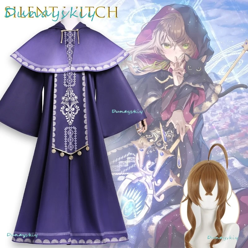 

SAIKOU@Sile nt Witch Monica Magic Robe Косплей Костюм Аниме Плащ Экипировка Секретная Ведьма Платье Персонажа Хэллоуин Костюм Кошка Plu