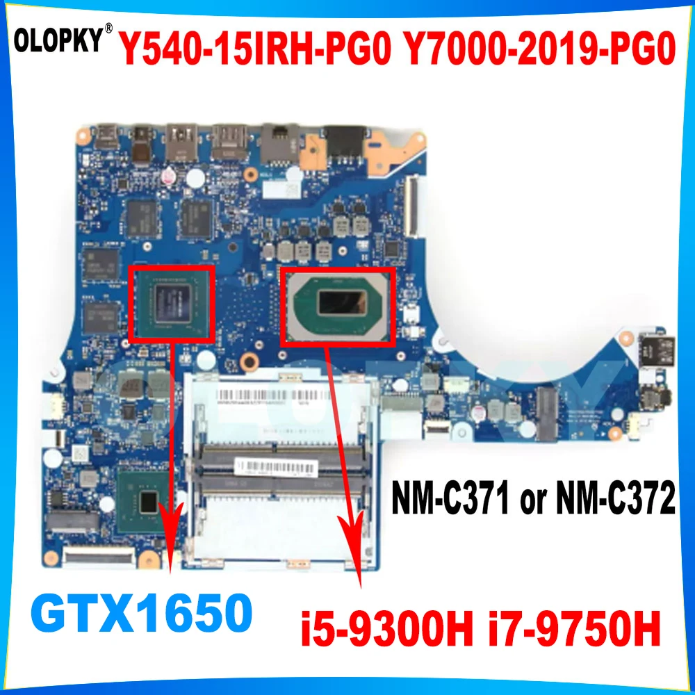 

NM-C371 NM-C372 для Lenovo Y545-PG0 Y540-15IRH-PG0 Y7000-2019-PG0 материнская плата для ноутбука i5-9300H i7-9750H CPU GTX1650 4 ГБ тест графического процессора