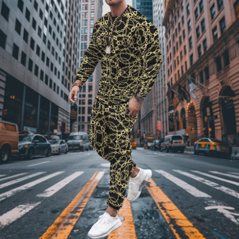 

2025 New Men's Quick-drying Long-sleeved Trousers Suit Fashion Trend High-quality Simple Suit Luxury Casual Street Y2K Suit