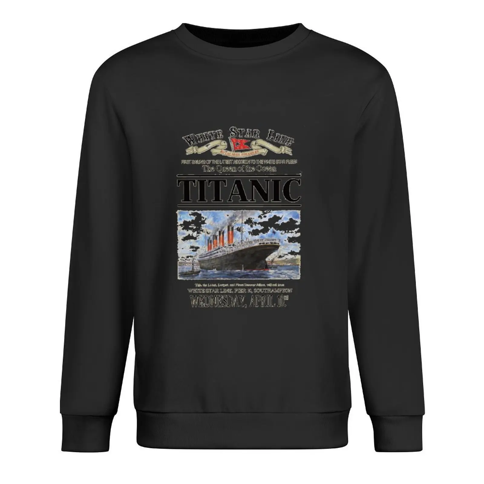 

Titanic Sinking Vintage Poster Cruise Ship Atlantic Ocean Voyage Pullover men's clothing men clothing men sweatshirt