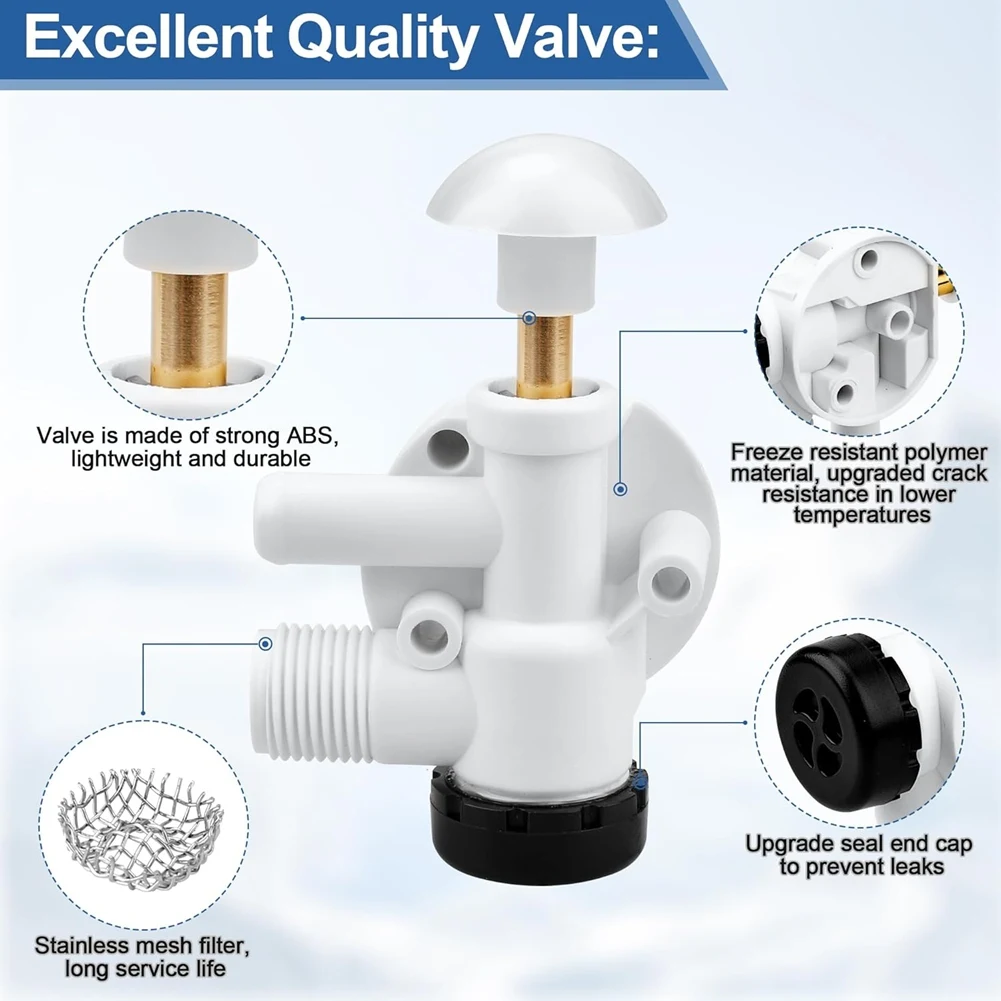 

Reliable-385314349 RV Toilets Water Valve Replacement For Dometic Sealand Vacuflush Pedal Flush Toilets RV Toilet Parts