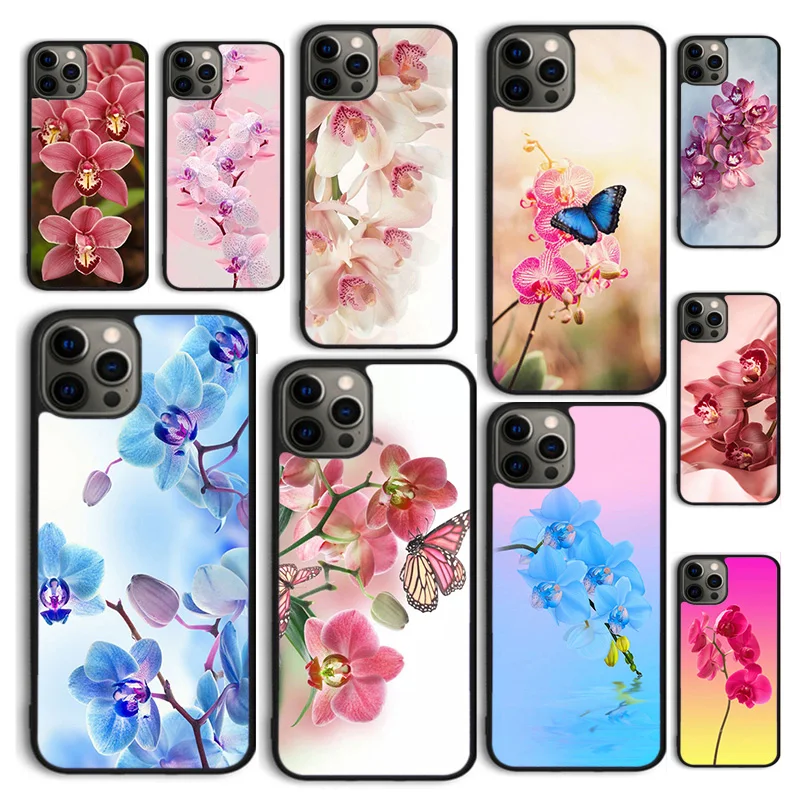 Autumu Orchid Flowers Colorful Phone Case Cover for iPhone 16 15 12 mini 11 13 14 Pro Max SE 2020 Apple 6S 7 8 Plus Coque