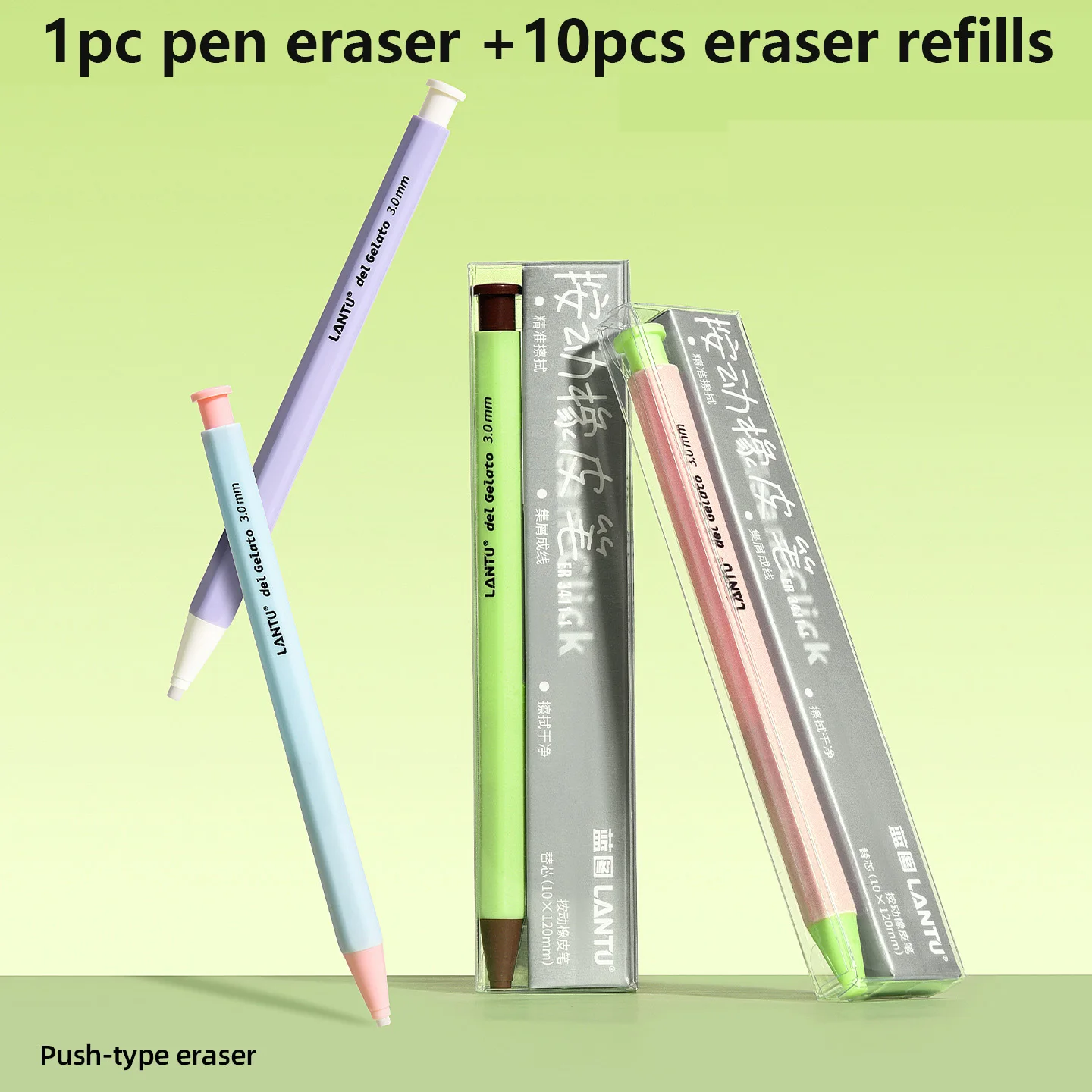 wholesale-24-sets-pencil-shape-erasers-cute-stationery-for-school-push-type-eraser-with-10pcs-eraser-refills-writing-accessories