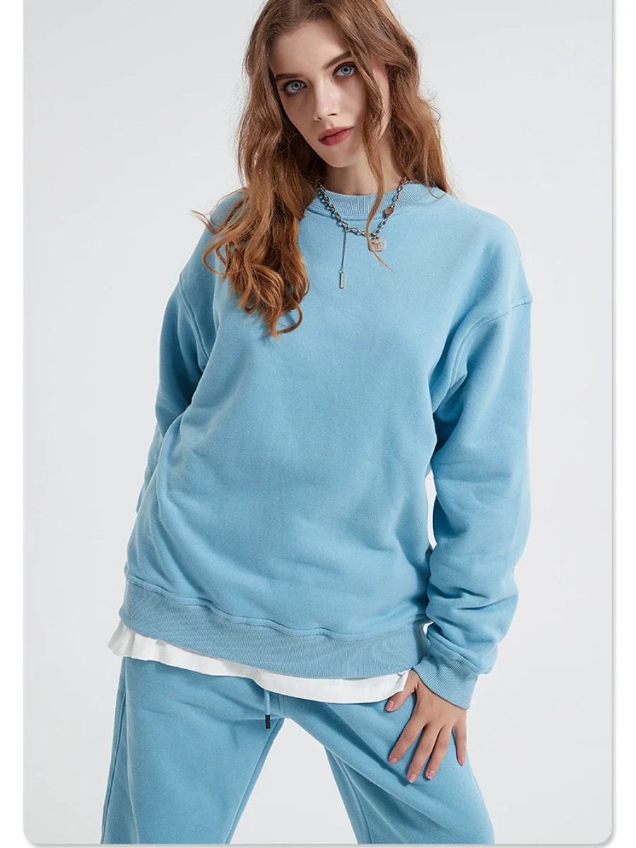 Wolfeel 360g/㎡ Thicken Fleece Women Cotton Sweatshirt  Autumn Winter Oversized Hooded Female Loose Couple Warm Sports Pullovers