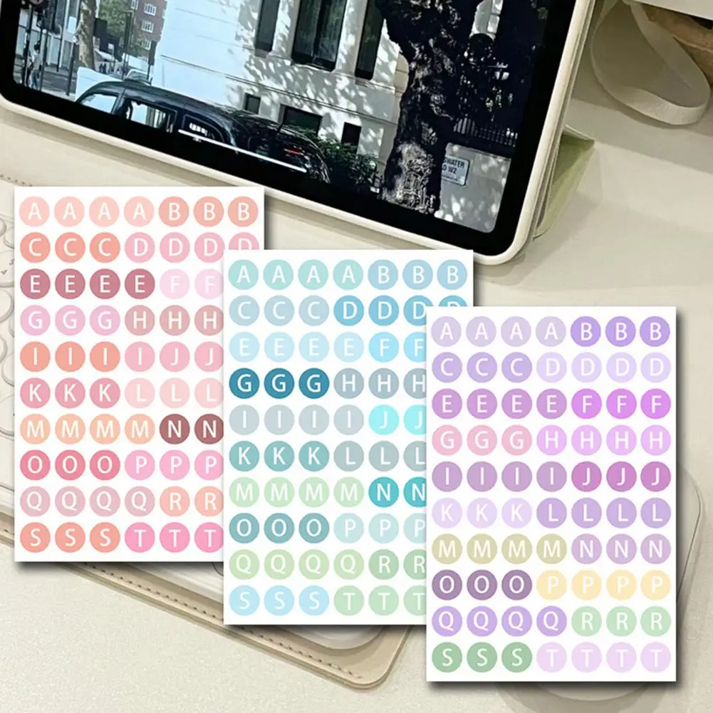 Adjustable Height Stickers Visible Stickers Colorful Alphabet Dot Stickers for Scrapbooking Gym Workout Icon for Journals