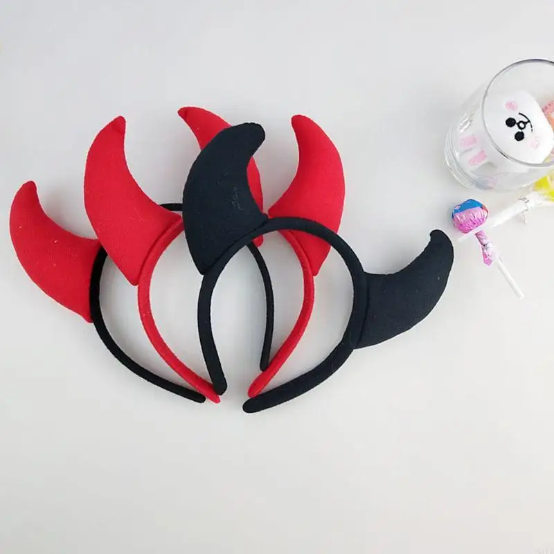 C1FE Funny Devil Ears Headband Horns Ear Children Headbands Halloween Party Adults