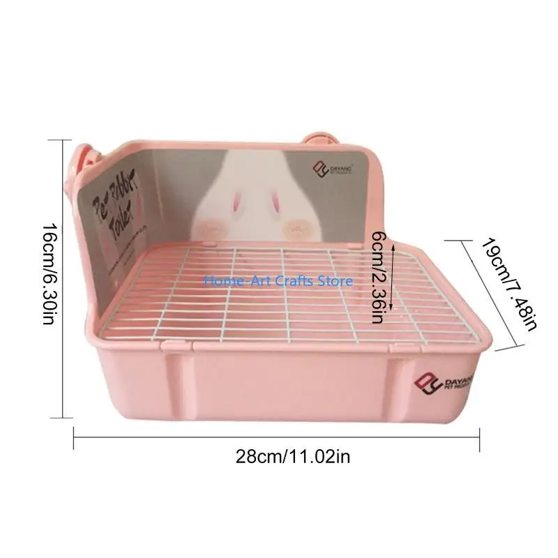 Y3NA Rabbit Litter Box Toilet for Small Animal Corner Litter Pan Potty Trainer Bunny Cage Toilet Bedding Box view 6