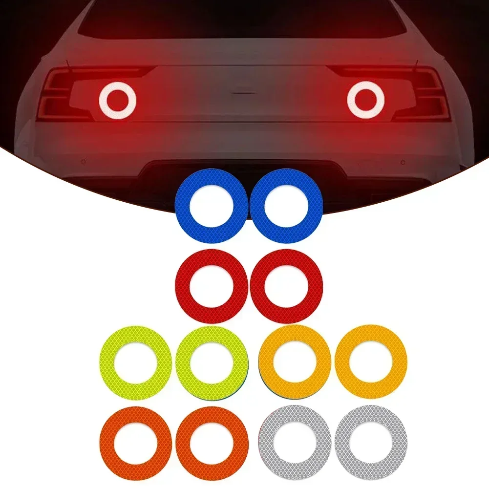 2pcs Car Reflective Sticker Car Rear Bumper Sticker Safety Anti-Scratch Sticker Exterior Accessories Reflective Strips