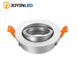 Round Surfaced Mounted Silver Aluminum GU10 MR16 Lamp Holder Spot Light Fixture Frame LED Ceiling Downlight Fitting For Room