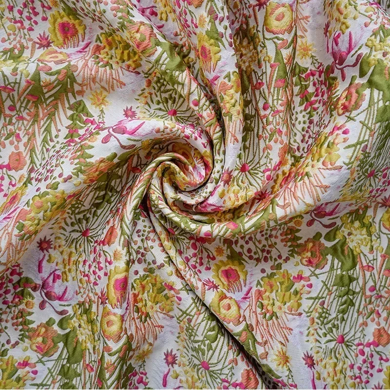 50cmx145cm Embossed Jacquard Fabric Women\'s Spring Autumn Pastoral Style Stiff Dress Clothing Diy Sewing Fabric JY9