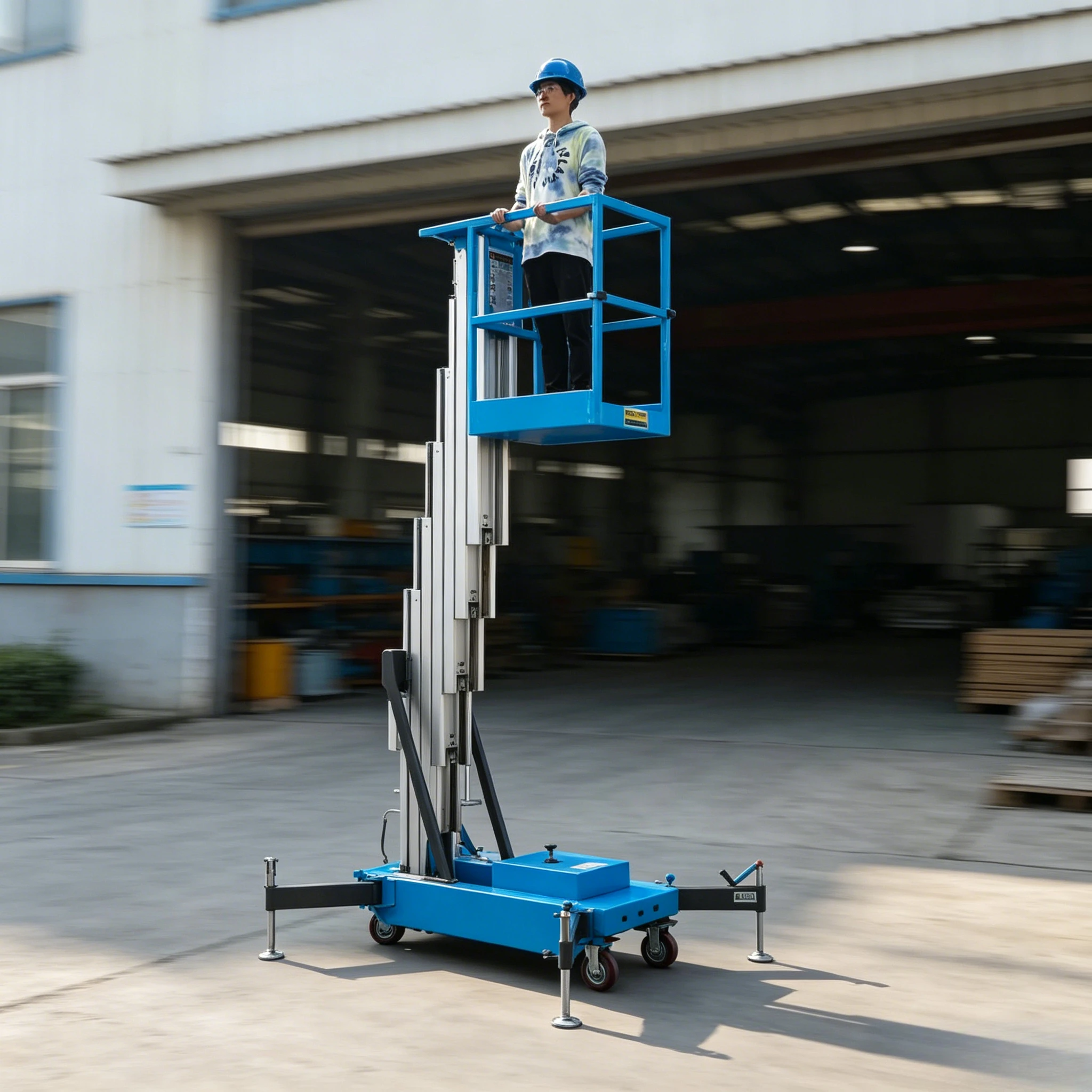

Aerial Platform Hydraulic Lift Single Mast Lift Man Lifting Vertical Mast Aluminum Platform for Using Window Cleaning Customized