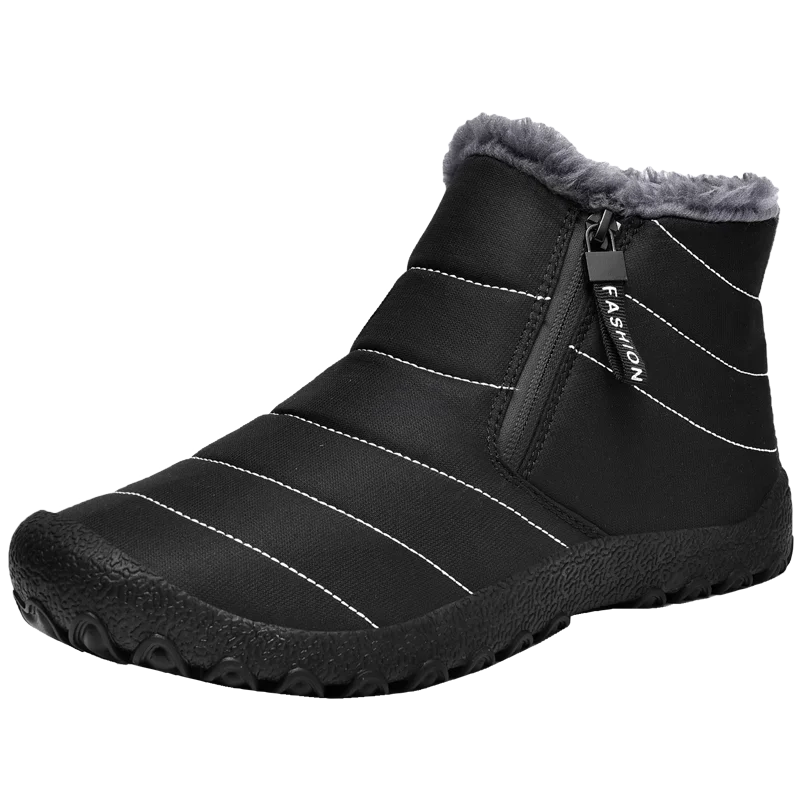 

Новые непромокаемые зимние ботинки, мужская зимняя обувь, плюшевые ботильоны больших размеров, нескользящая теплая кашемировая мужская хлопковая обувь с добавлением флиса