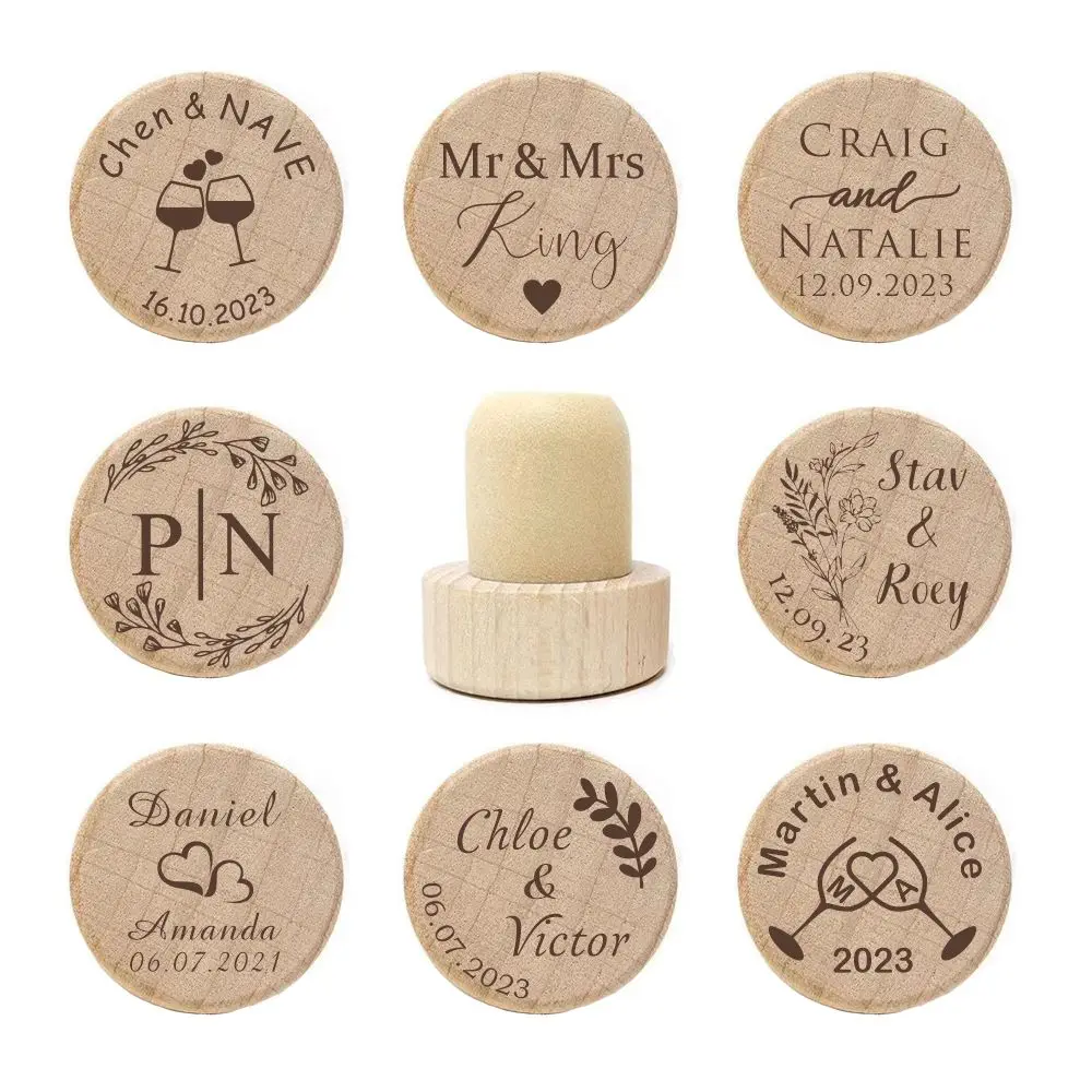 

Персонализированная деревянная пробка для вина, свадебное украшение, деревянная пробка для вина с гравировкой, натуральное дерево, пробки для шампанского, подарки для вечеринки