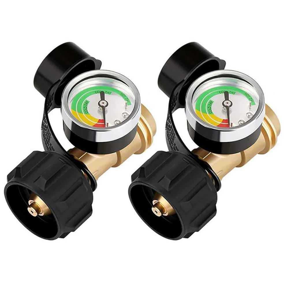 Detector QCC1/Type 1 Connection Gas Pressure Meter Propane Pressure Gauge for RV Camper Cylinder BBQ Gas Grill Heater